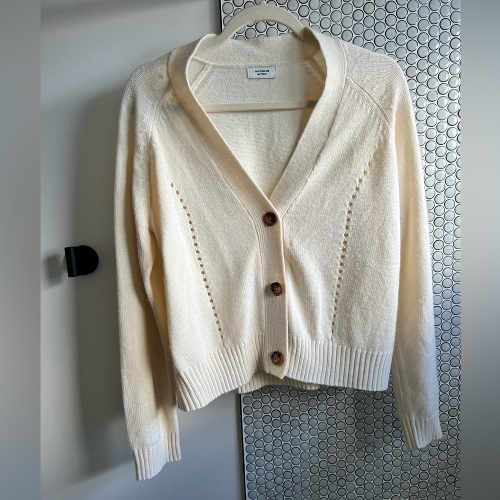 Lightweight cream cardigan. Perfect for spring.